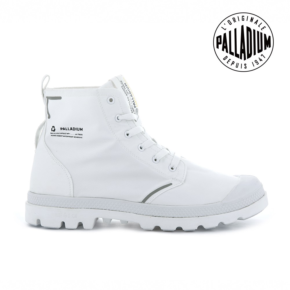 PALLADIUM PAMPA LITE+ RCYCL WP+再生纖維輕量防水靴-女-白