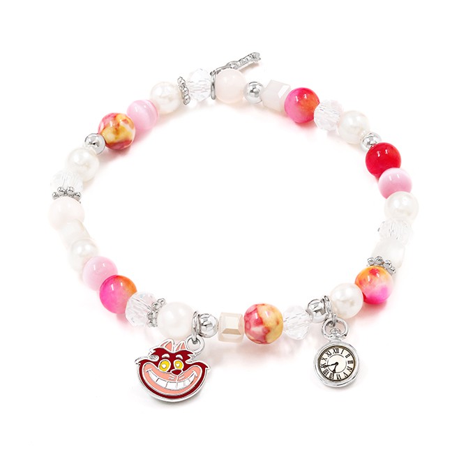 【迪士尼-愛麗絲夢遊仙境-台灣限定款】妙妙貓時鐘串珠手鍊 33000371 現貨 迪士尼官方正版授權