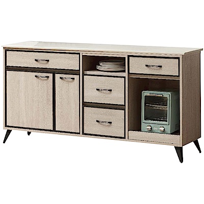 防蛀木心板+防鏽黑漆腳座五金滑軌結構+2cm雲紋石面板四抽屜＋開放式層格＋二門櫃專人送到府服務，免組裝免運費