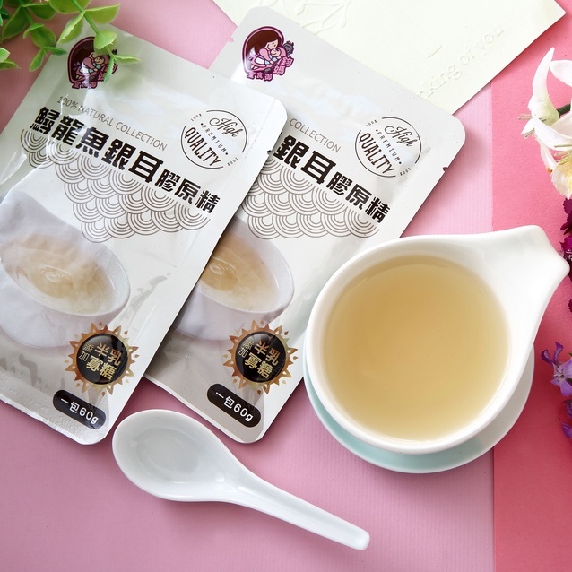 【鈞媽御食堂】鱘龍魚銀耳膠原精(單包60g)| 營養美味 家有鈞媽 養生 無添加防腐劑 半乳寡糖 白木耳 補身湯品