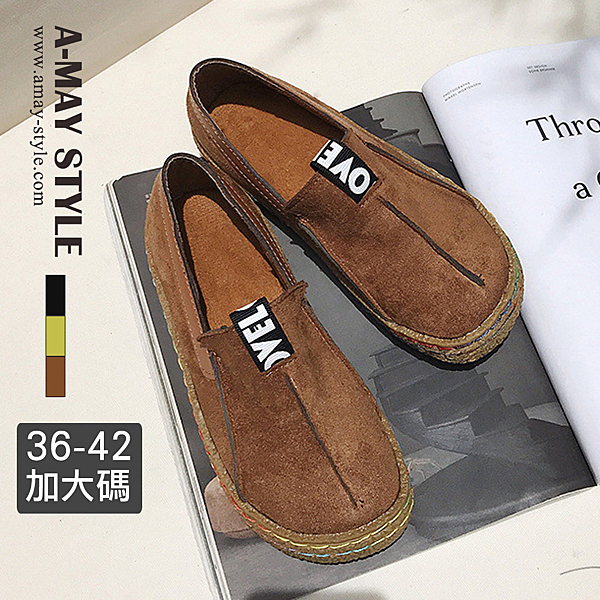 懶人鞋-日系LOVE布標休閒鞋(36-42加大碼)【XLWLV25】nn簡約穿搭款n可愛休閒風