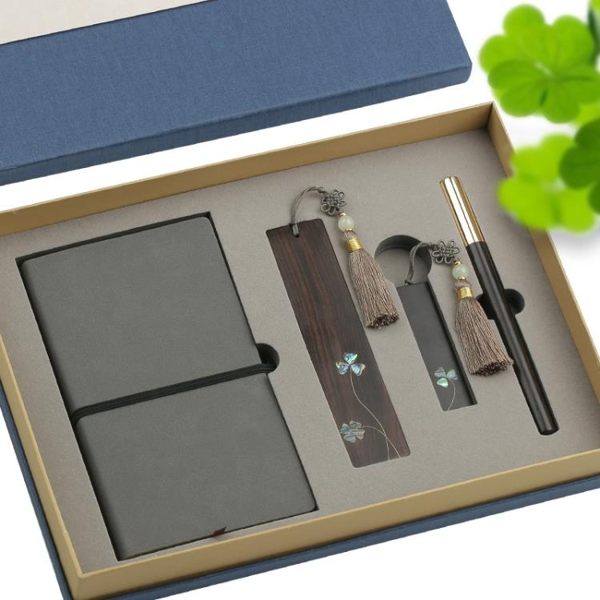 商務高檔筆記本子簽字筆U盤古風名片夾 古典中國風記事本定制刻字