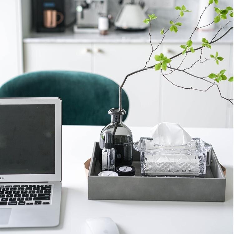 【全館現貨免運】述物北歐門口玄關放鑰匙化妝品收納盤桌面整理口紅托盤皮質收納盒 歌莉婭