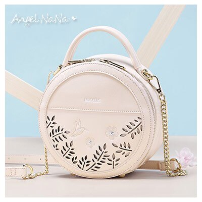 超取$499免運 ｜手提包-NUCELLE高質感簍空花草集時尚鍊條小圓包 AngelNaNa 【BA0300】