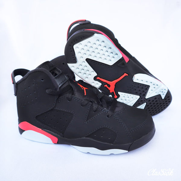 【現貨折後價$2988】 NIKE Air Jordan 6 Retro PS Infrared 黑 紅 紅外線 老屁股 童鞋 中童鞋 喬丹 6代 384666-060