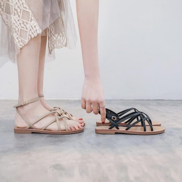 平底涼鞋 春夏季新款百搭晚晚學生仙女風搭配長裙子穿的羅馬涼鞋女平底 曼慕衣櫃