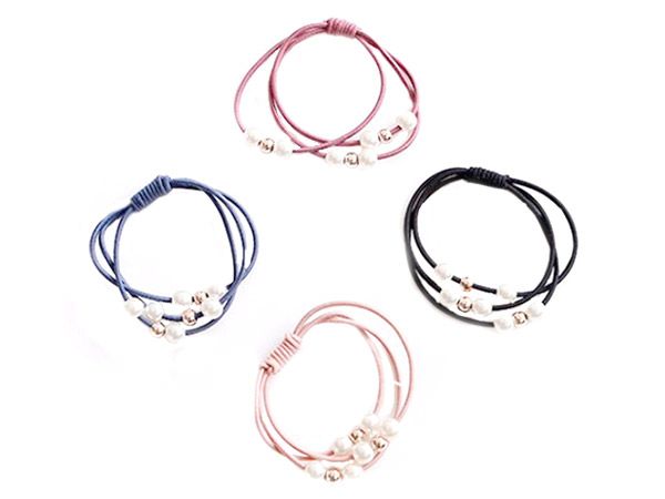 三線合一珍珠打底皮筋-韓版高彈力紮頭飾品(1入)【D020935】髮圈／顏色隨機出貨，還有更多的日韓美妝、海外保養品、零食都在小三美日，現在購買立即出貨給您。