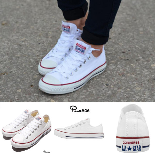 Converse Chuck Taylor All Star 白 藍紅線 低筒 帆布鞋 基本款 情侶鞋推薦款式 男鞋 女鞋【PUMP306】 M7652C