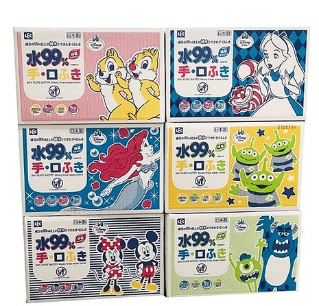 《【日本LEC】》 迪士尼純水99%擦手口型濕紙巾 箱購80抽X20包[黃怪獸電力公