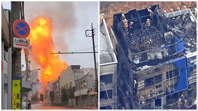 東京大森站食店今早大火傳爆炸聲，約兩個半小時後被救熄。