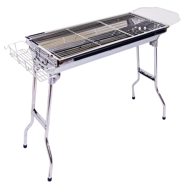 ■不鏽鋼烤網+醬料架+烤肉夾架+料理盤+烤盤■可摺疊易攜設計■醬料盤/煎台/烤盤 三合一設計■附贈收納袋隨身好攜帶■高度適合站烤﹧坐烤符合人體工學不腰痠■適用5~15人，大型烤肉PARTY■ Y型圓管