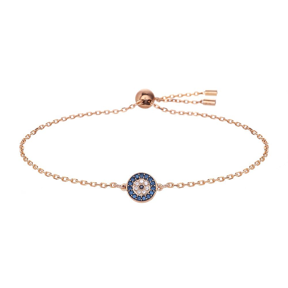 趨吉避凶的惡魔之眼圖騰時尚新穎的顏色搭配亮麗有型滑扣設計可調整鍊長