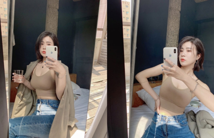 川字背心壓線肩帶可調小可愛