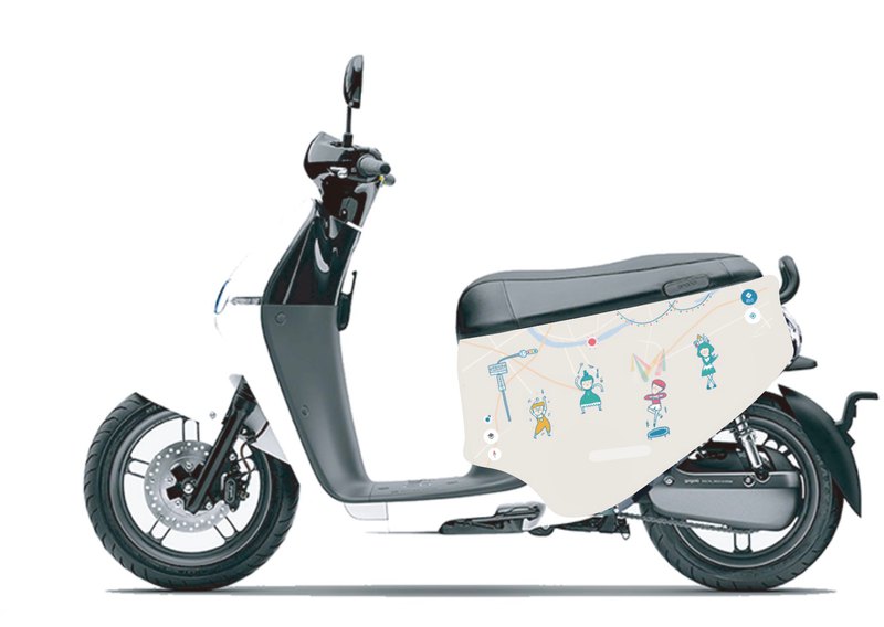 車套為雙面圖案，雙面皆可使用 如需更大的防刮車套參考圖示 可至FB粉絲頁索取電子型錄 適用於 gogoro 2 系列 S2 , S2 Adv, 2 Plus 2 Deluxe , 2 Delight 