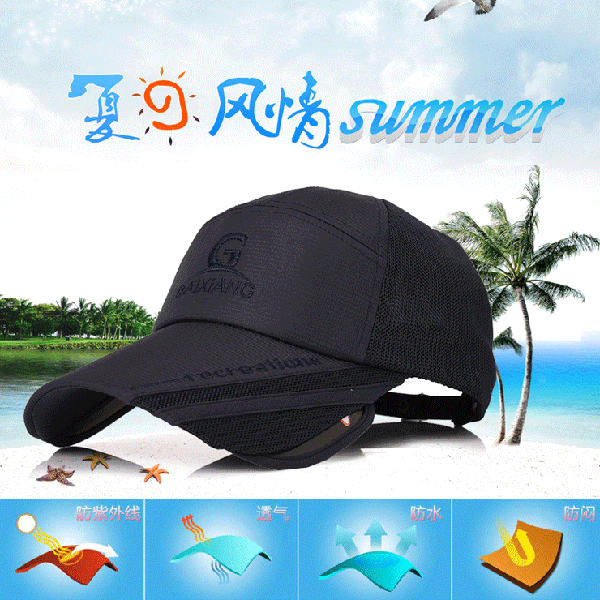 【6012】防曬透氣可伸縮加長遮陽帽 棒球帽 男女皆可(4色可選/可調節)