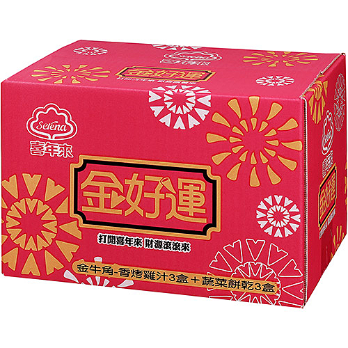 ★整箱裡吃的到蔬菜餅乾的營養及嚴選非基因改造之金牛角,每一口都能品嚐到濃郁烤雞風味的特調配方。外箱喜