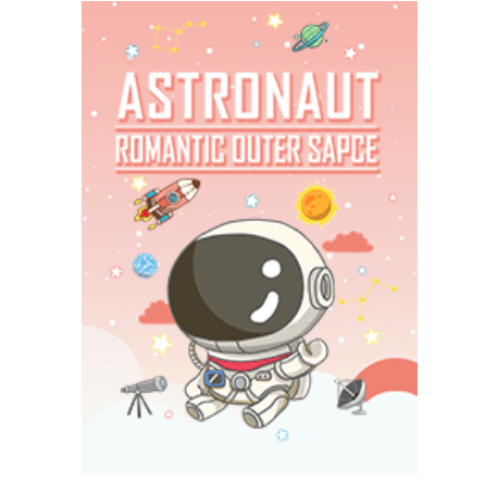 misty cat-Outer space astronaut pink