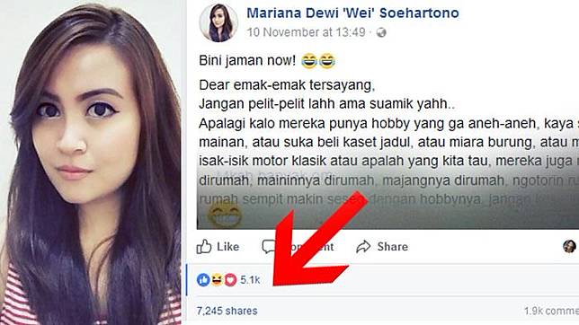 Status Wanita ini Dibagikan Ribuan Suami ke Istri Bukan Artis Tapi