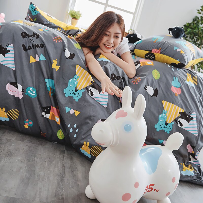 床包被套組 / 單人-100%精梳棉【Jump！馬來貘x蹦跳Rody】含一件枕套 獨家人氣插畫家 聯名款 戀家小舖 台灣製 好窩生活節