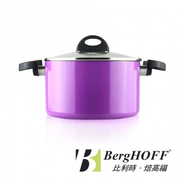 【BergHOFF】ECLIPSE紫雙耳湯鍋20CM(3.7L)