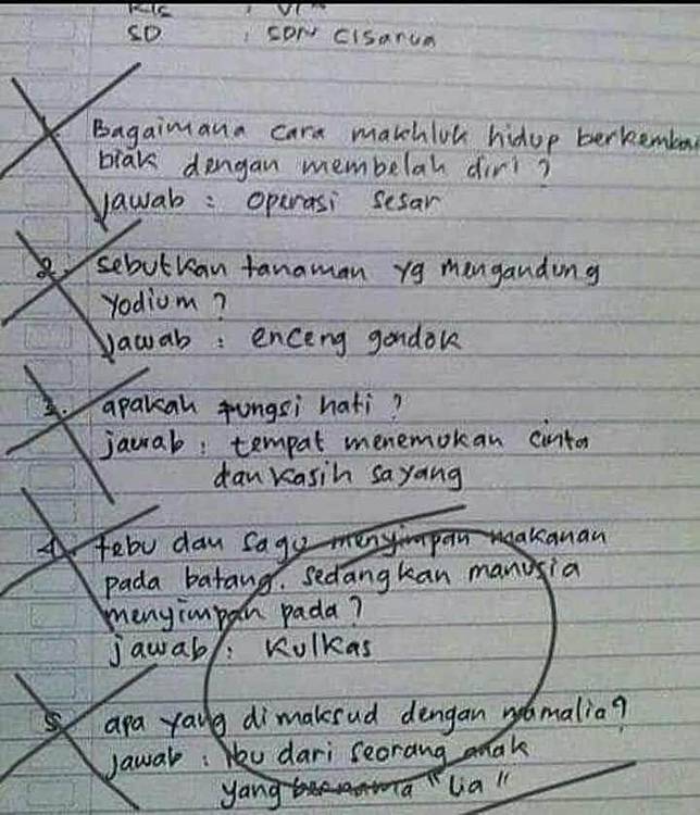 35+ Anak yang menjawab soal asal asalan information