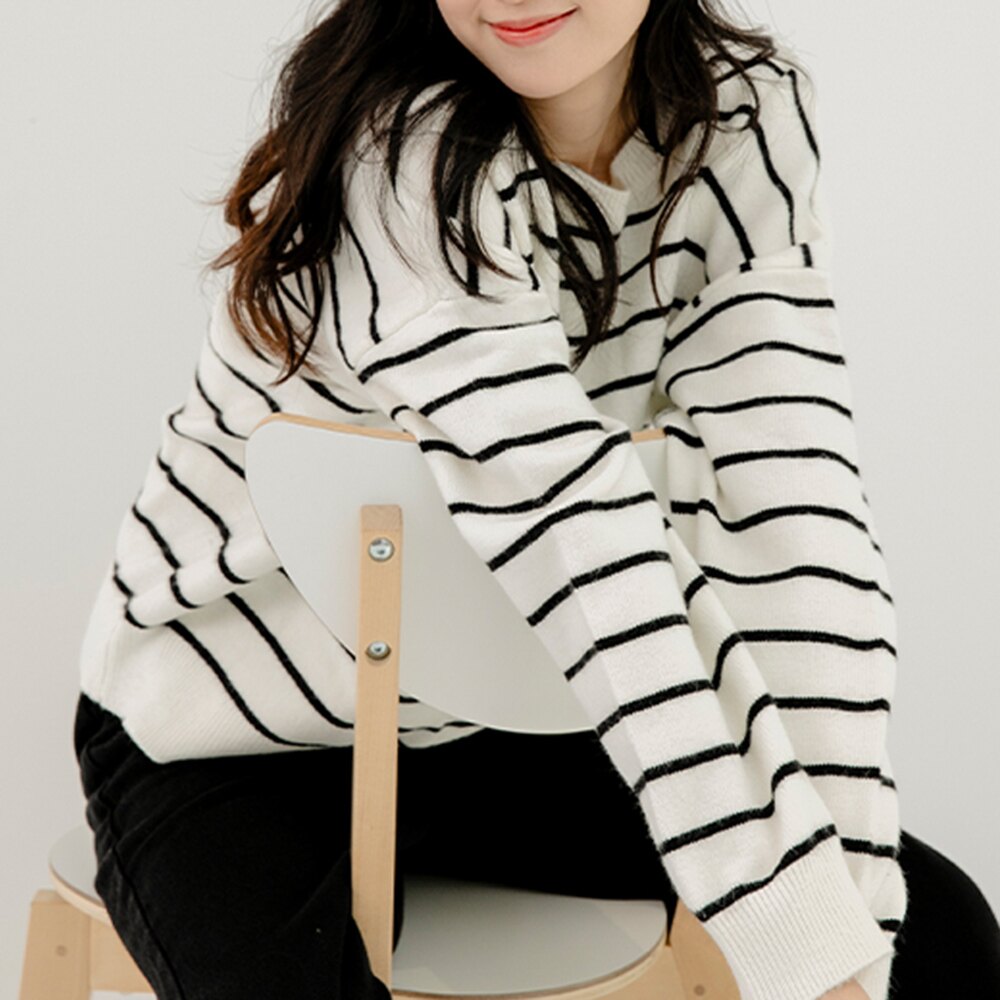 【H:CONNECT】~ 兩面穿條紋針織上衣