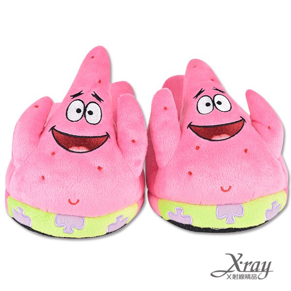 派大星絨毛室內拖鞋，柔軟絨毛拖鞋/動物拖鞋/交換禮物/冬季必備，X射線【C290022】