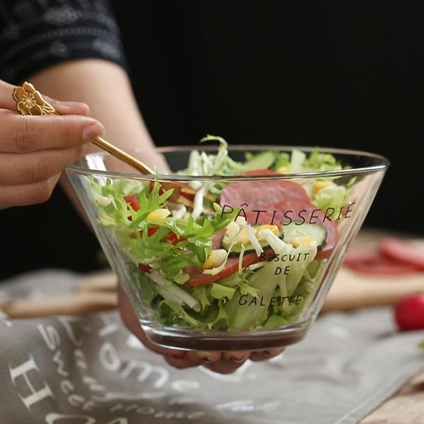 果盤歐式玻璃水果法文沙拉碗甜品奢華日式加厚果盤創意大號家用 雲朵走走