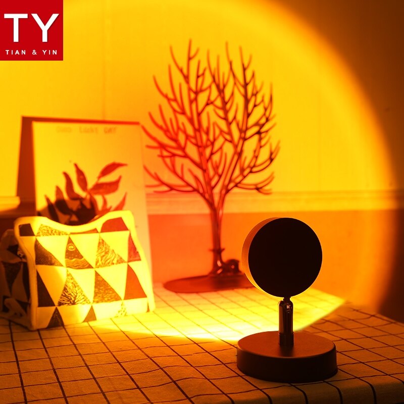 日落燈/夕陽燈 氛圍感日落燈網紅拍照夕陽燈ins拍照直播投影mini舞蹈室黃昏燈『XY24018』