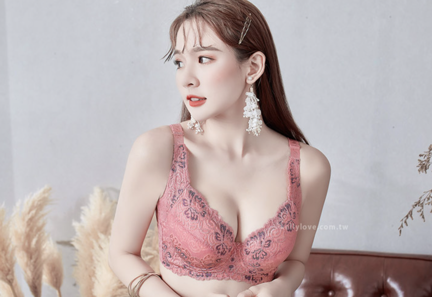 瓊花鬱鬱 紫薇粉 蕾絲內衣