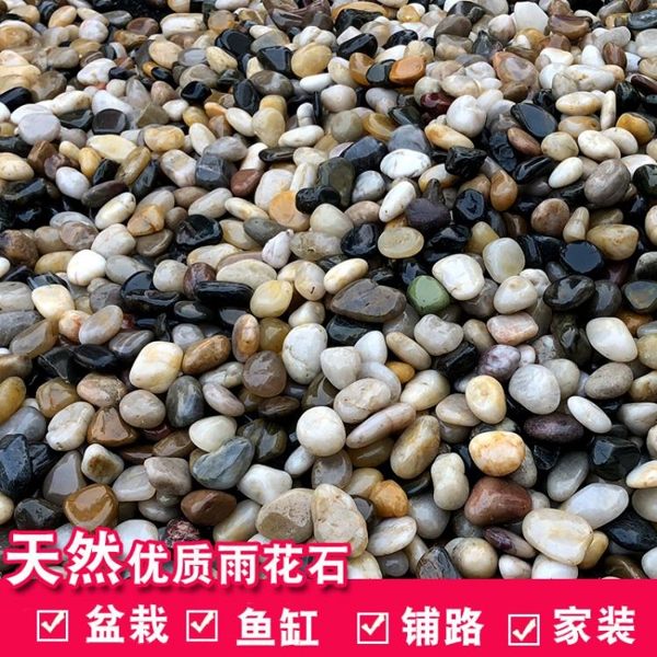 天然雨花石鵝卵石魚缸造景原石小白石子五彩石鵝軟石卵石彩色石頭 漾美眉韓衣