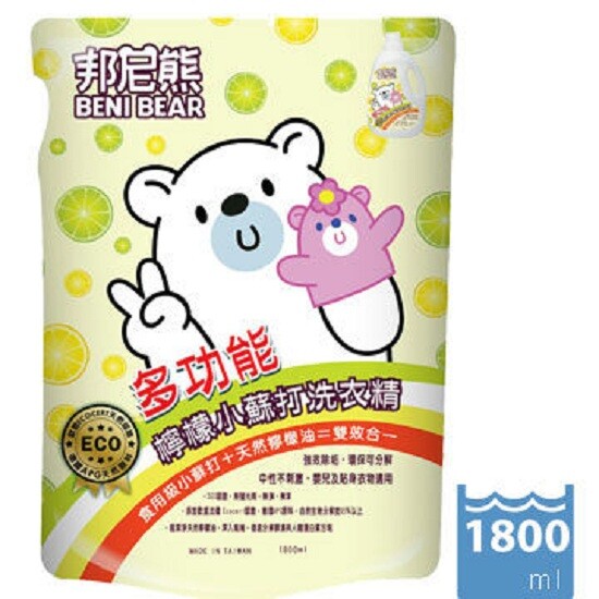 【邦尼熊】檸檬小蘇打洗衣精補充包 (1800ml)