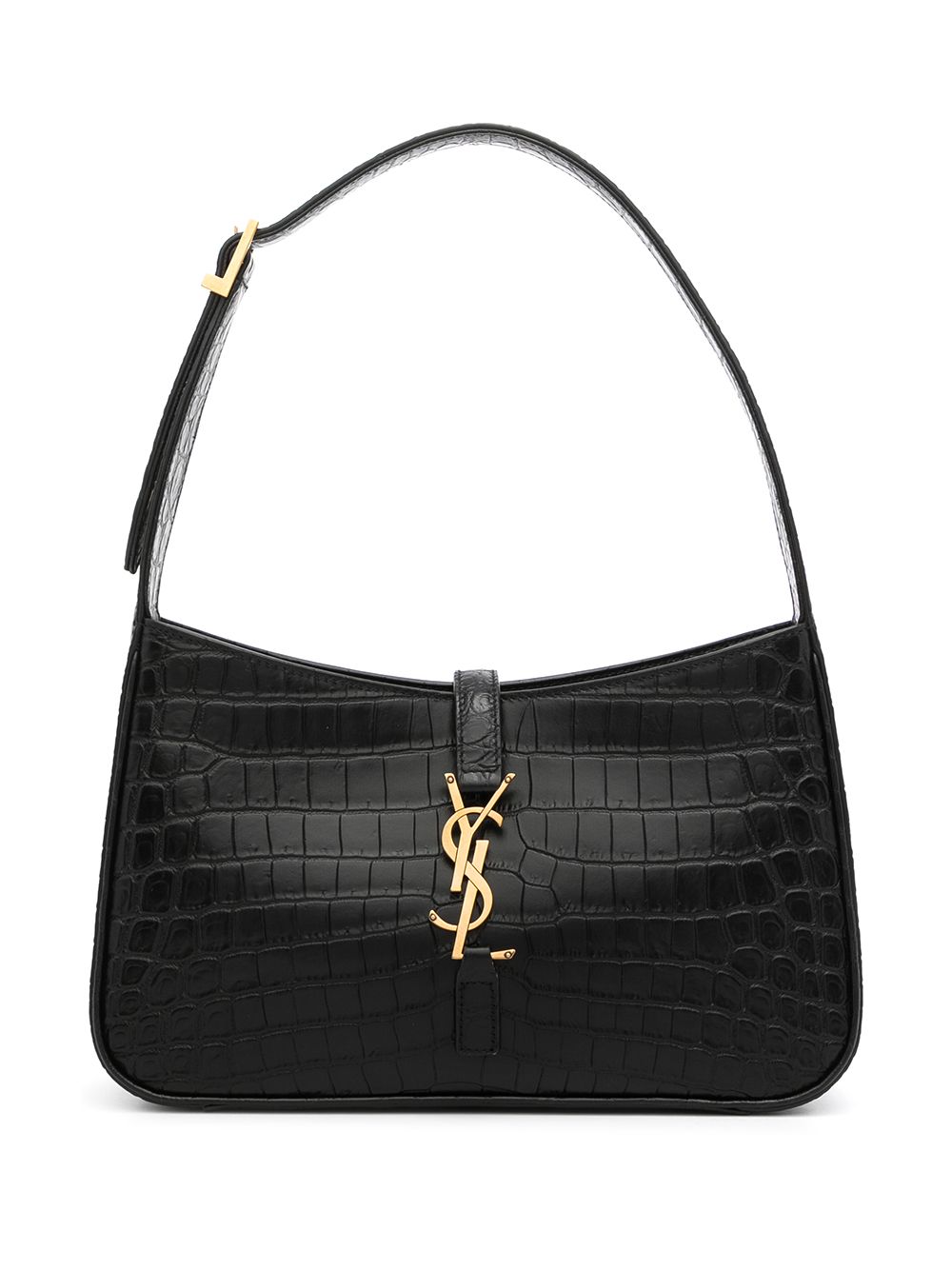 Saint Laurent - 5A7 crocodile-effect shoulder bag - women - Calf Leather - One Size - Black