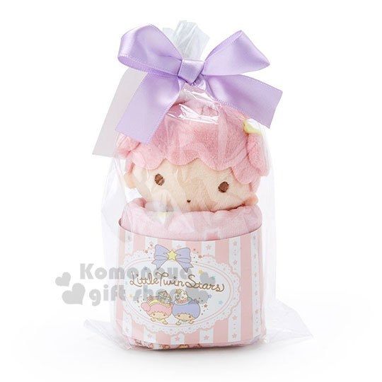 〔小禮堂〕雙子星LALA 迷你絨毛玩偶娃娃方巾組《粉紫》23x23cm.毛巾.手帕4901610-94436