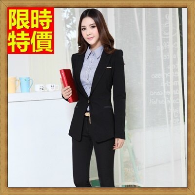 OL套裝 長袖褲裝辦公商務上班族-中長款修身開會面試女西裝外套制服2色66x6【獨家進口】【米蘭精品】