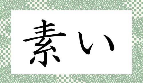 素い ってなんと読む すい ではなさそう ありのままの美しさを表す言葉です