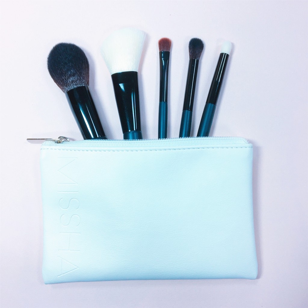 DDT【券後298免運】 MISSHA 刷具組 刷具五入組 附贈收納包 刷具 迷你刷具五件組 蜜粉刷 腮紅刷 修容刷 眼影刷 現貨