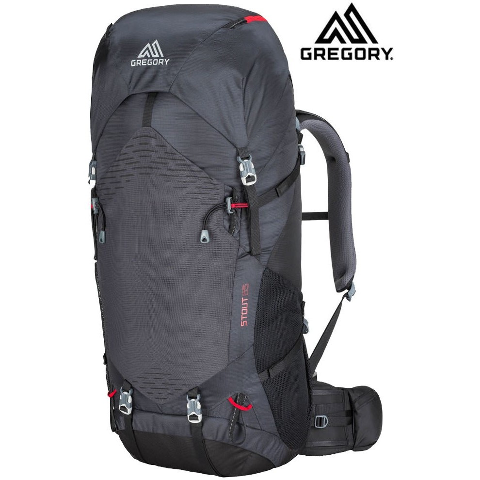 品名：Stout 65重量：約 1730g尺寸：約 81 * 33 * 28 cm容量：65 公升材質：Body: 200D x 900D Dobby Polyester and 210D Ripst