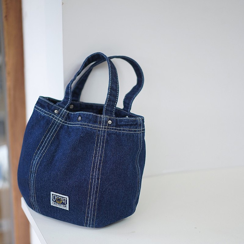 貝殼形藍色牛仔手提包