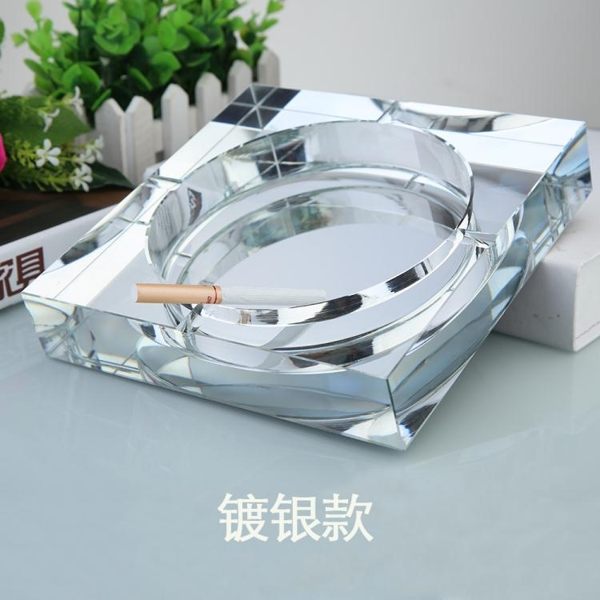 實用水晶煙灰缸高檔時尚創意個性定制 KTV歐式客廳辦公禮品直方 沸點奇跡