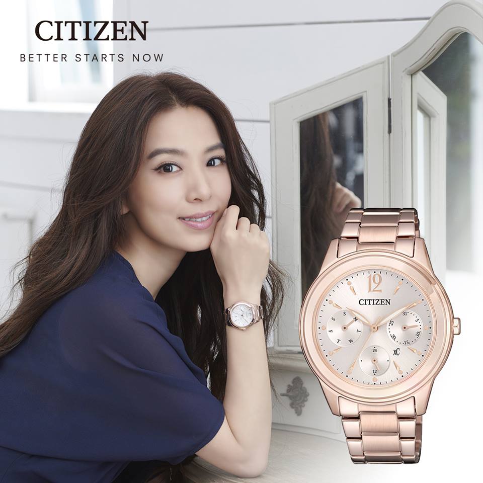 CITIZEN 星辰 Eco-Drive XC系列 光動能 HEBE配戴款 玲瓏雅致 玫瑰金 FD2064-59A 37mm