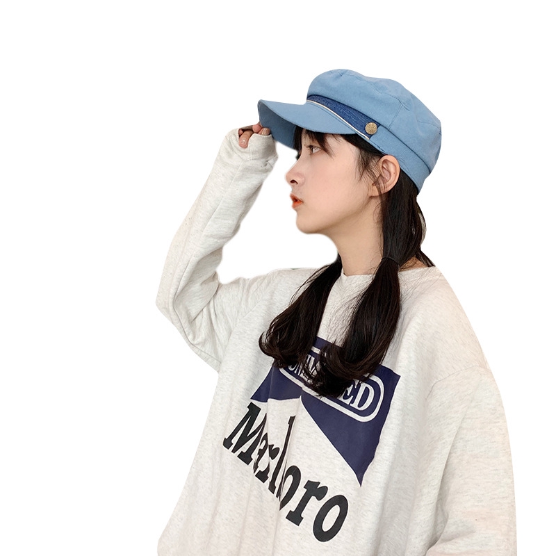 日系海軍帽子女士夏天韓版潮百搭貝雷帽薄款網紅復古英倫遮八角帽