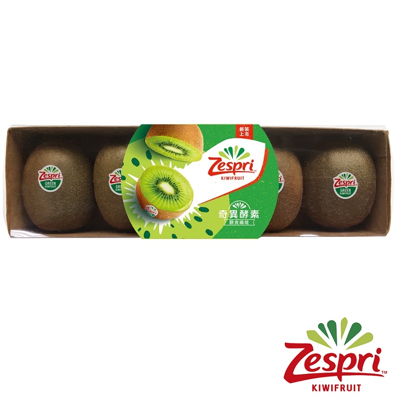 細密的絨毛外皮，翡翠般綠色果肉，濃郁果香，微酸帶甜，含膳食纖維以及奇異酵素。