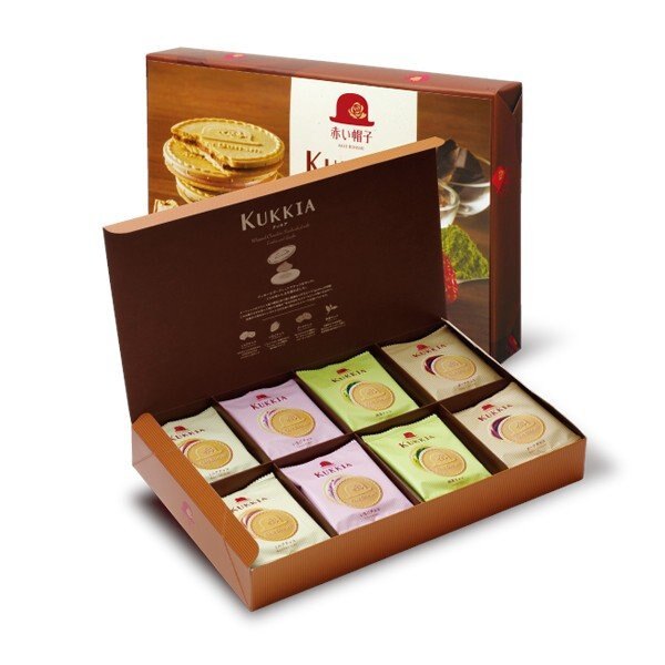 日本原裝進口 經典紅帽子法蘭酥薄脆 搭配清爽口感夾心 四種口味一次滿足