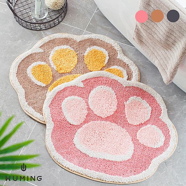 卡通貓爪植絨吸水地毯