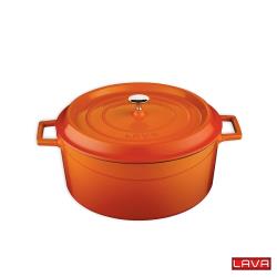 【LAVA】寶寶鑄鐵鍋附蓋-皇家橘(12cm)