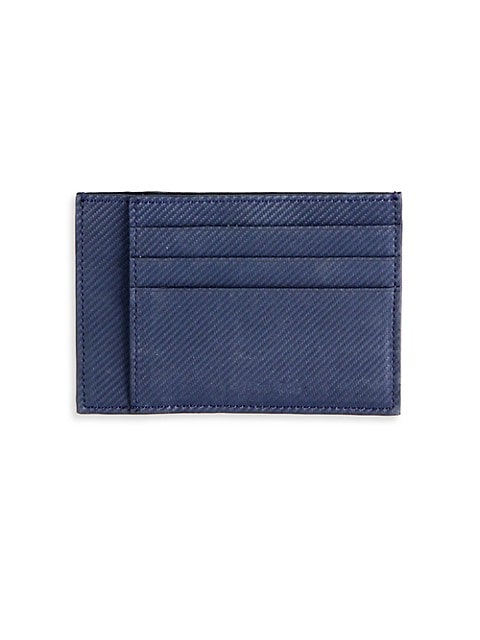 ONLY AT SAKS; Sleek card case of textured mirco-carbon; Six card slots; Two side slip pockets; One t