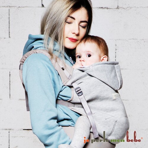 【淘氣寶寶*預購10月中發貨】法國 JPMBB Love Radius 透氣帽T揹帶 (運動淺灰-限量款)