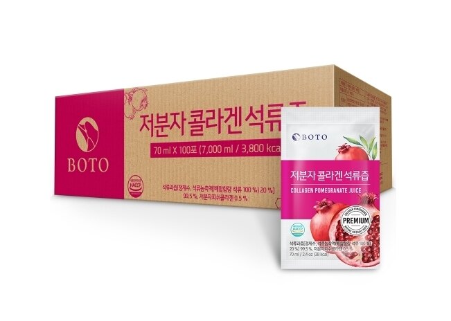 現貨秒出BOTO 韓國低分子魚膠原蛋白紅石榴汁 70ml*100包/箱
