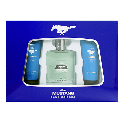 【FORD】MUSTANG 福特野馬 藍調 男性淡香水 禮盒(淡香水100ml+沐浴膠100ml+鬍後乳100ml)